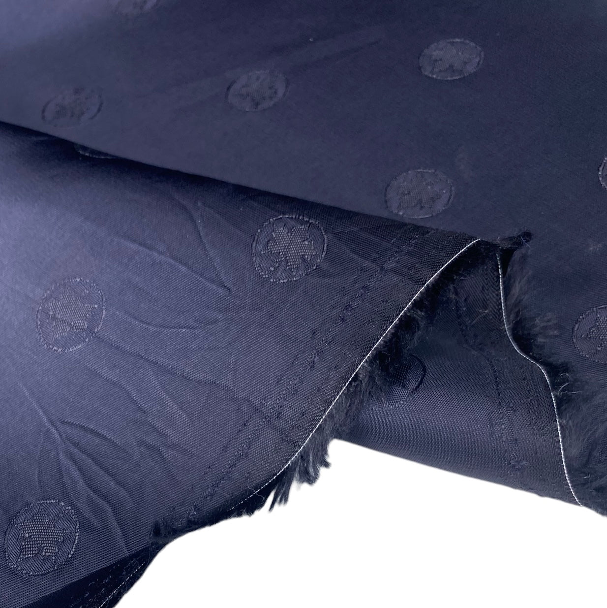Patterned Lining - Maple Leaf - Navy
