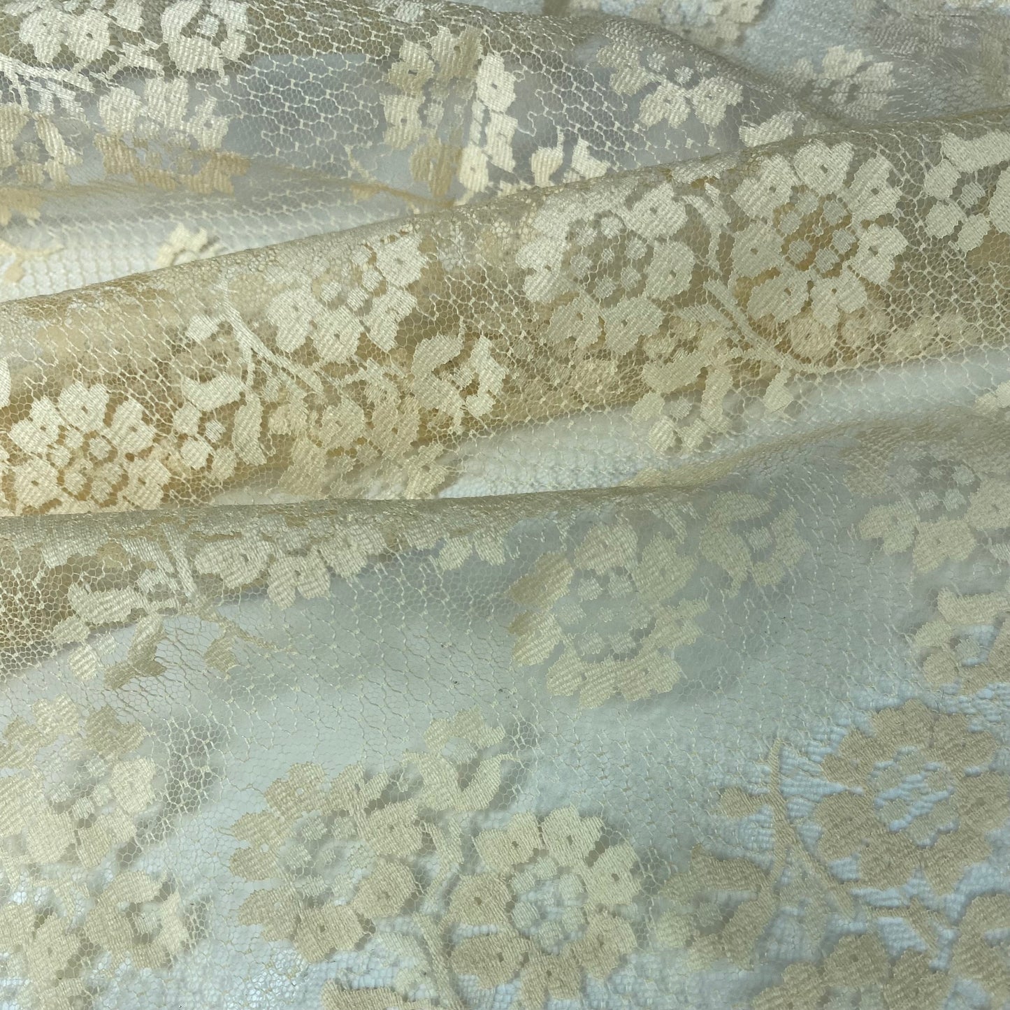 Floral Embroidered Lace - Peach