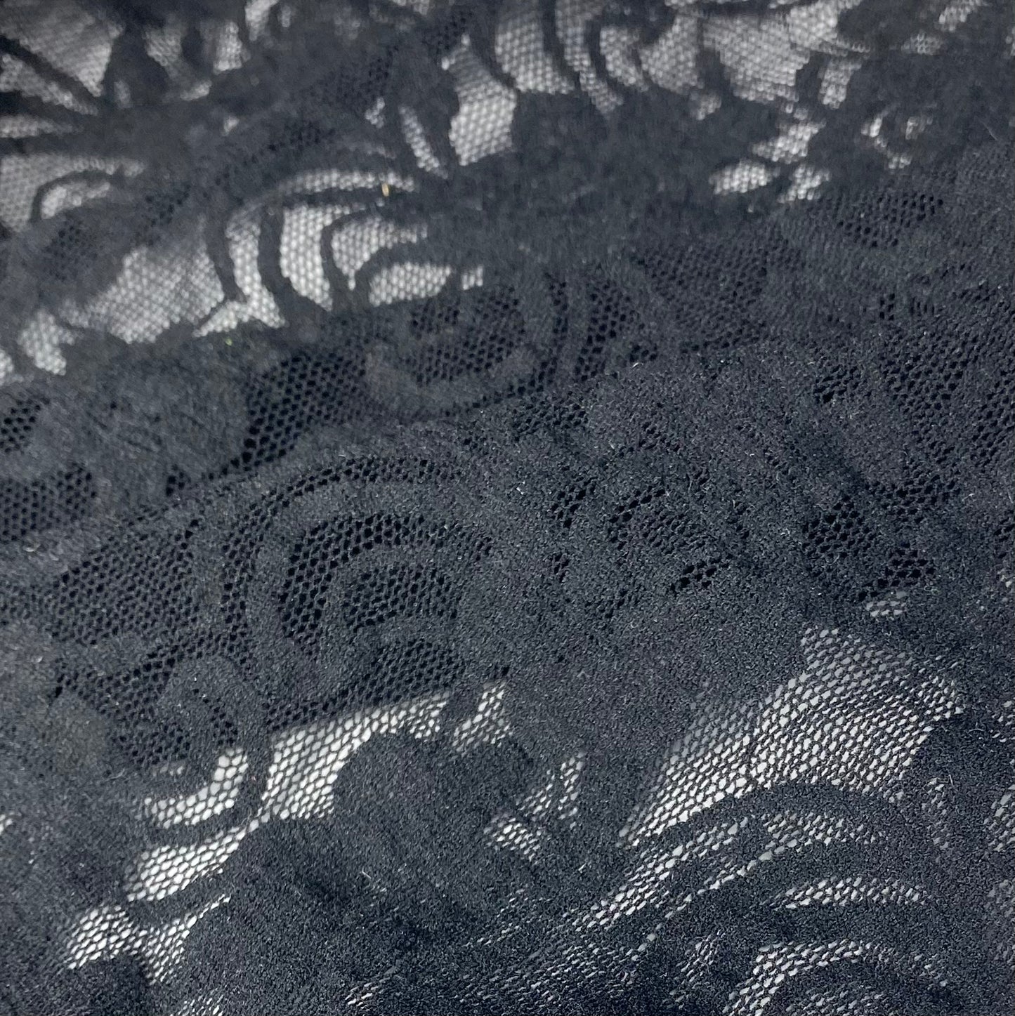 Stretch Floral Lace - Black