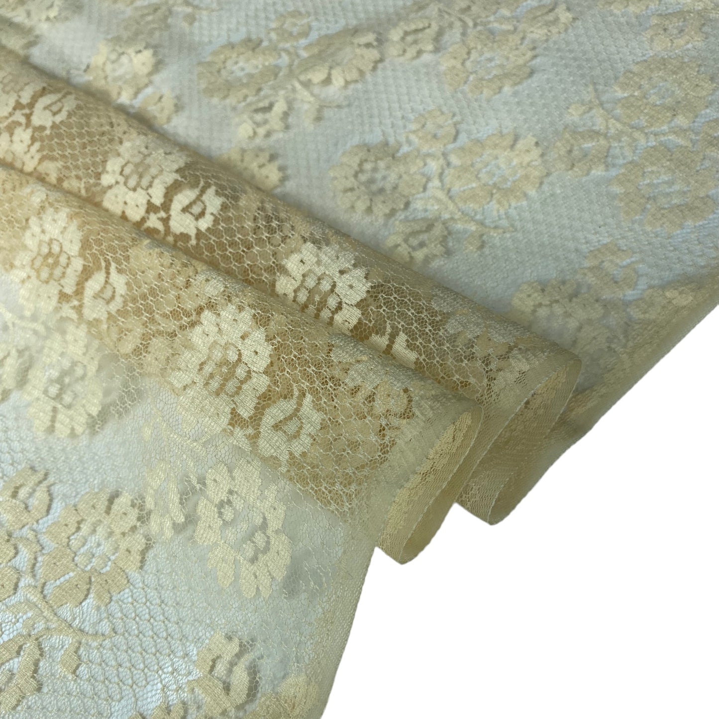 Floral Embroidered Lace - Peach