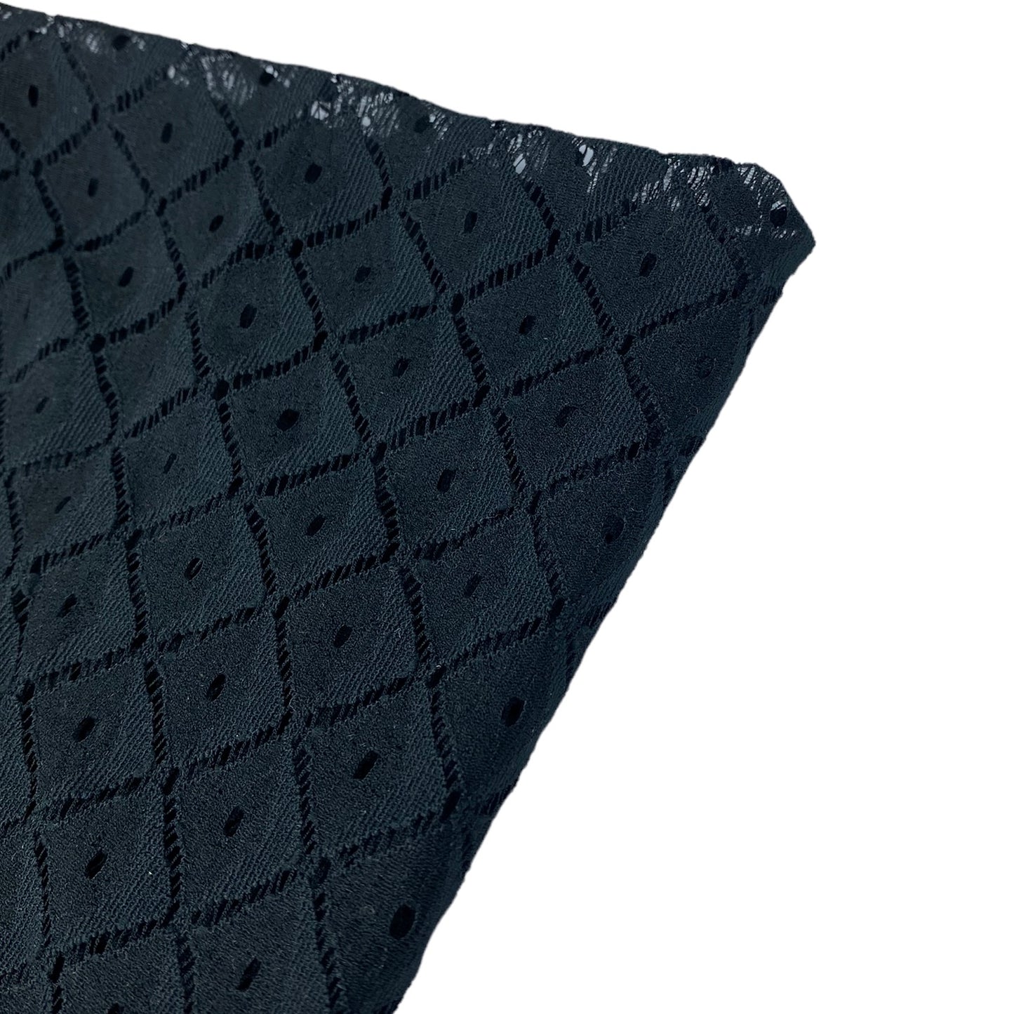 Diamond Patterned Lace - Black