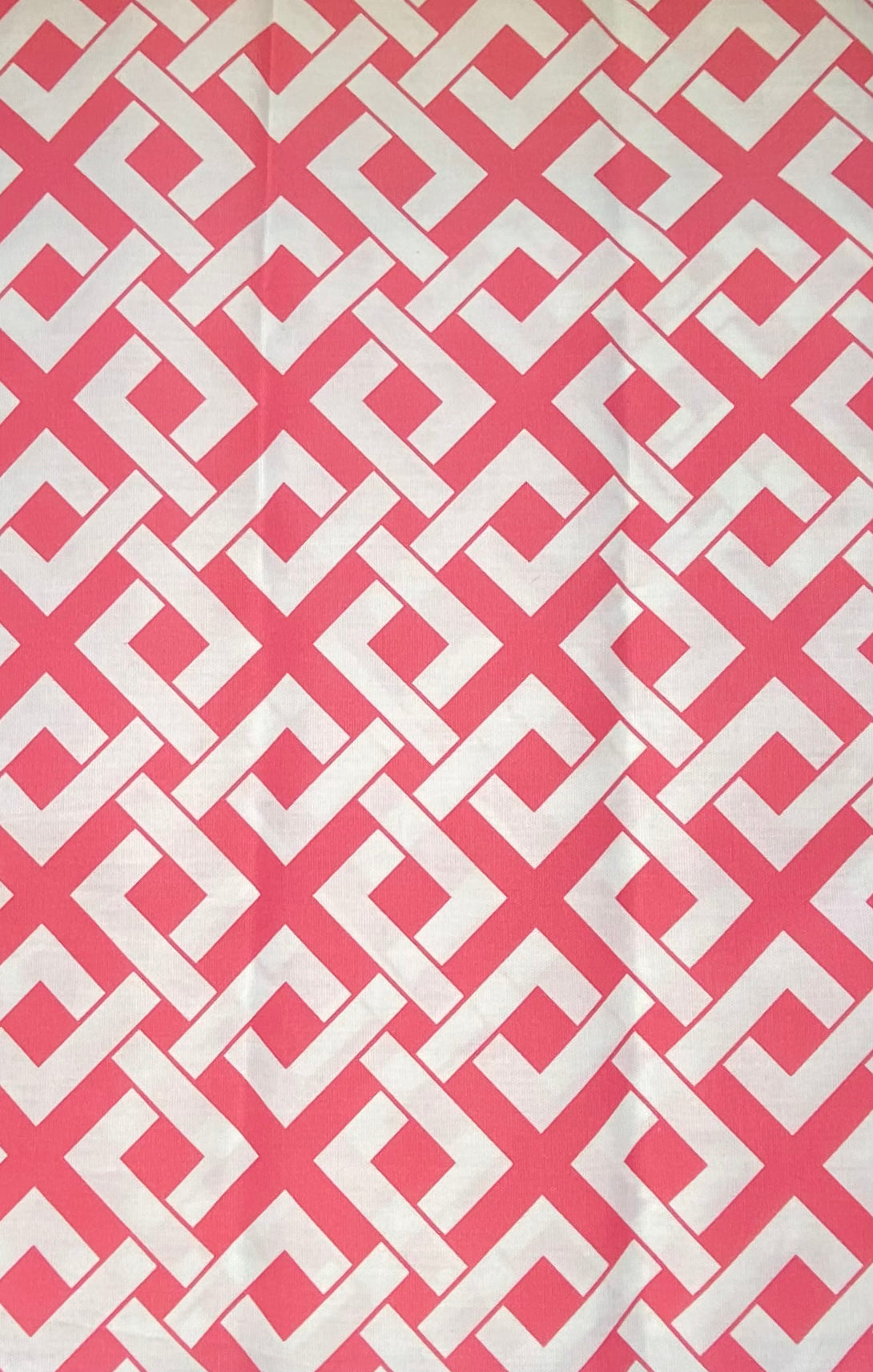 Printed Indoor/Outdoor Canvas - Geometric - Pink/White