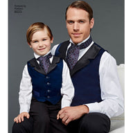 Simplicity S8023 - Men’s and Boys' Vest Bow Tie Sewing Pattern