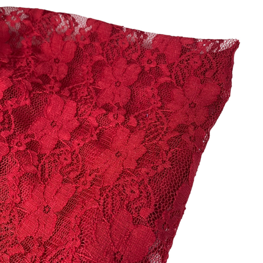 Stretch Floral Lace - 60” - Red