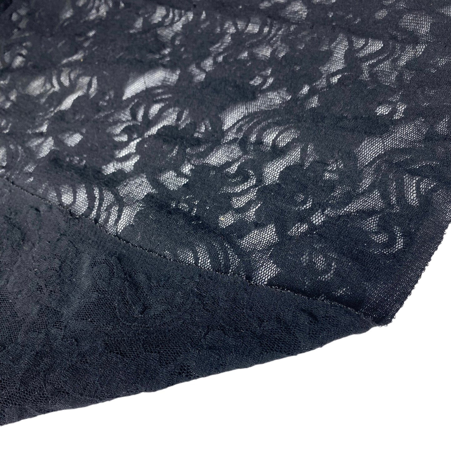 Stretch Floral Lace - Black