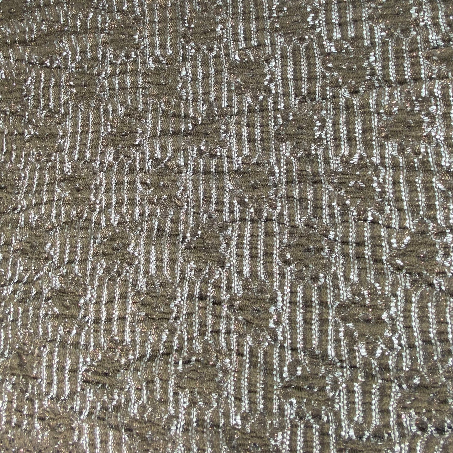 Stretch Floral Lace - Brown/Brown Glitter
