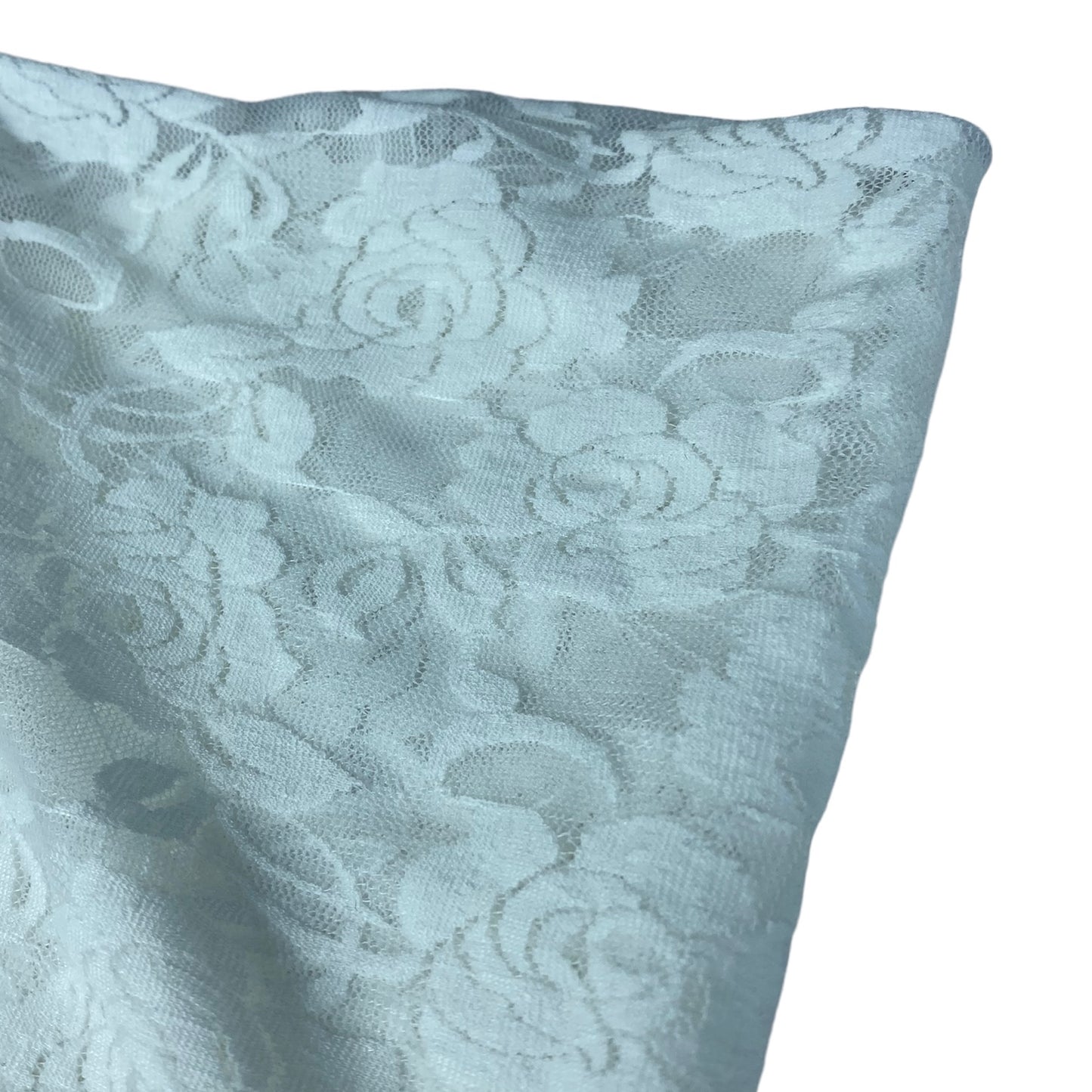 Stretch Floral Lace - White