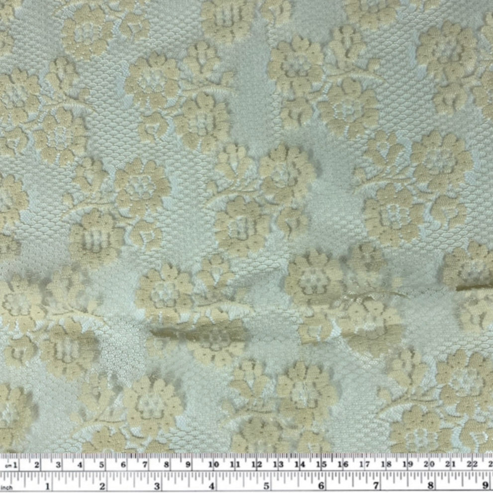 Floral Embroidered Lace - Peach