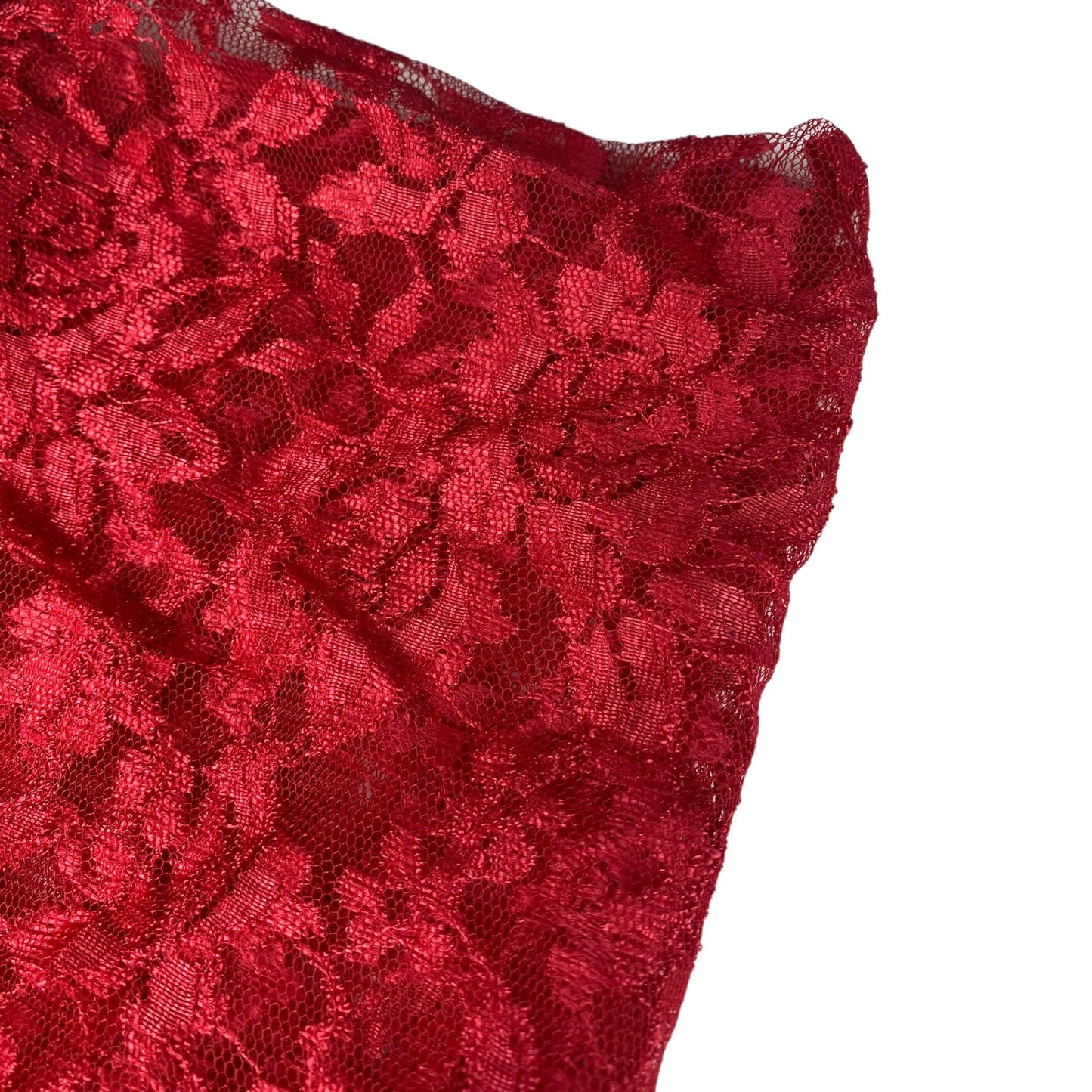 Floral Embroidered Lace - Red