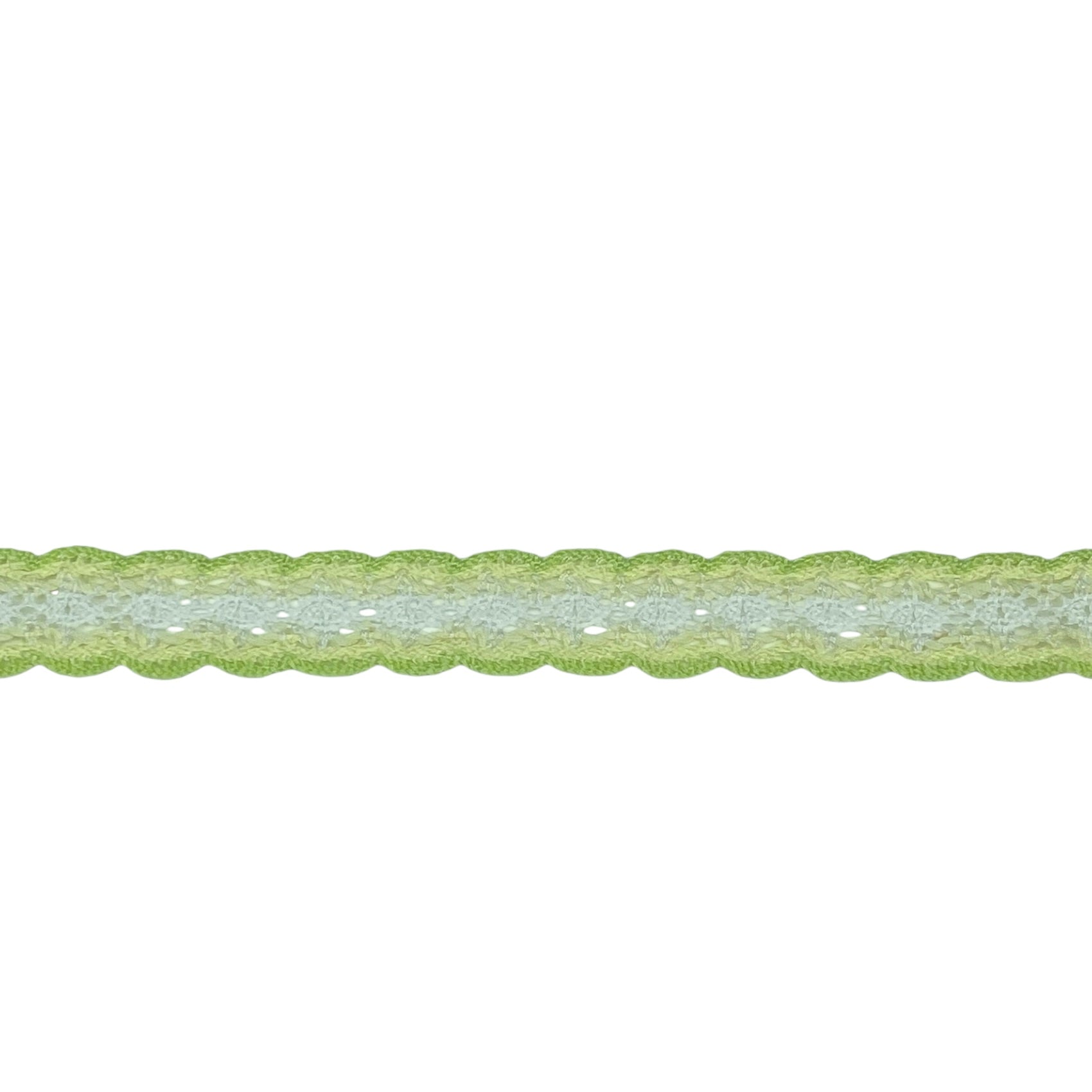 Decorative Crocheted Trim - Light Green/White