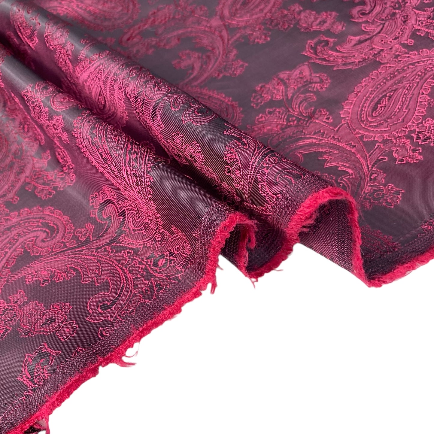 Two Tone Paisley Jacquard Lining - Pink/Black