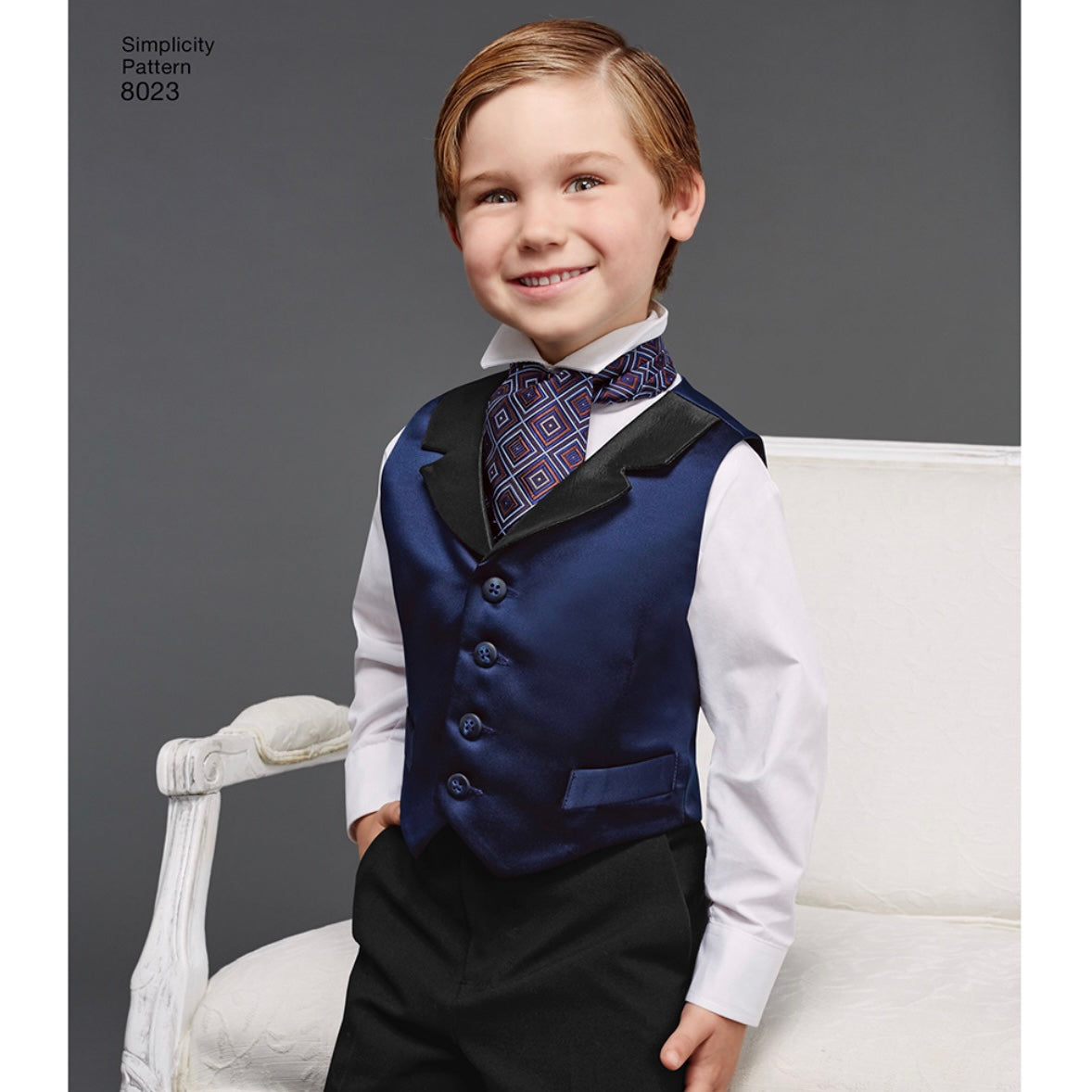 Simplicity S8023 - Men’s and Boys' Vest Bow Tie Sewing Pattern