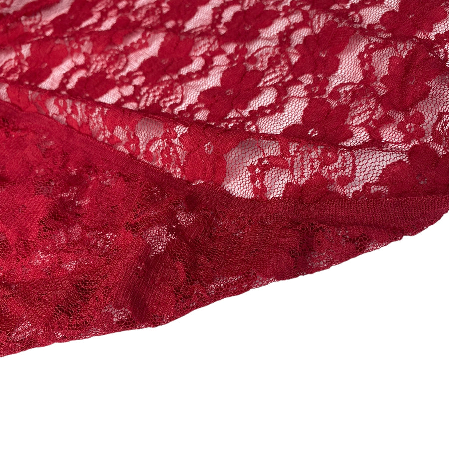 Stretch Floral Lace - 60” - Red