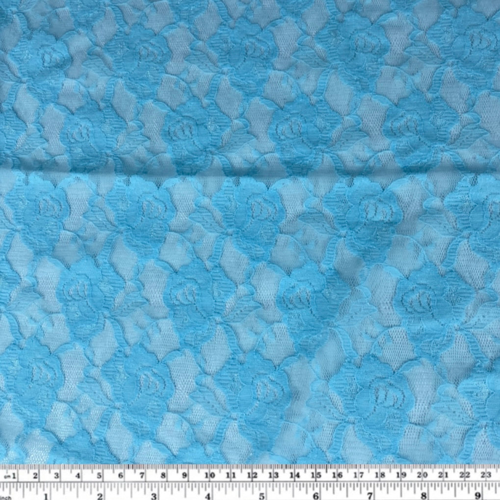 Floral Corded Lace - Light Blue