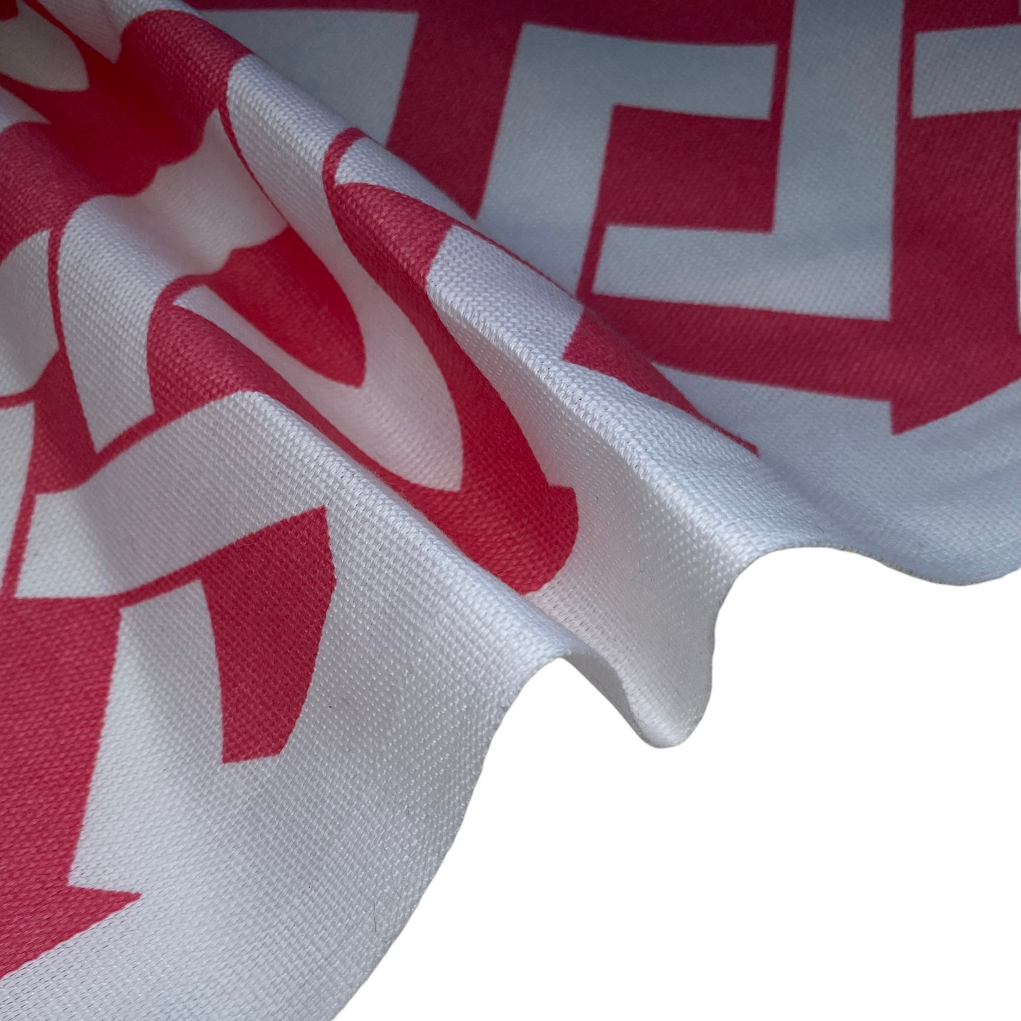 Printed Indoor/Outdoor Canvas - Geometric - Pink/White