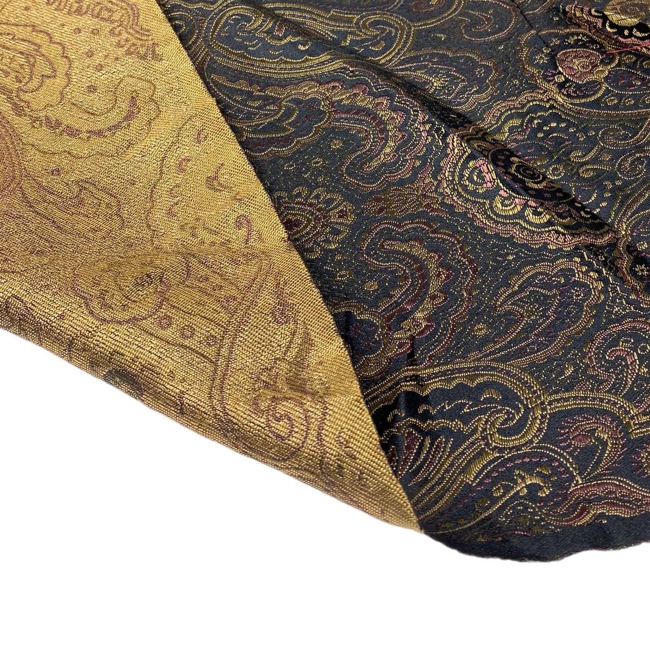 Polyester Paisley Jacquard - Black / Brown / Gold - Remnant