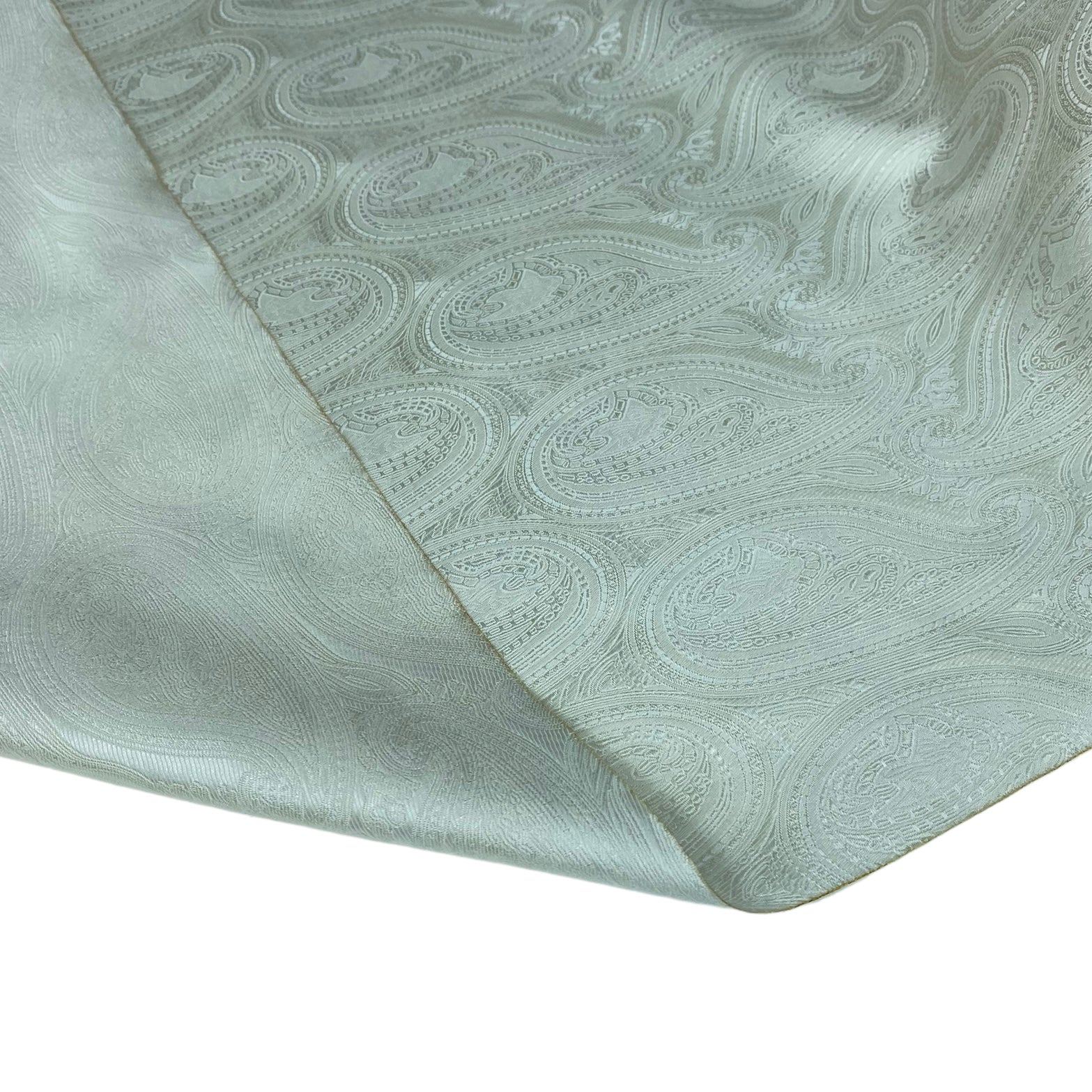 Paisley Silk/Polyester Jacquard - Light Ivory - Remnant