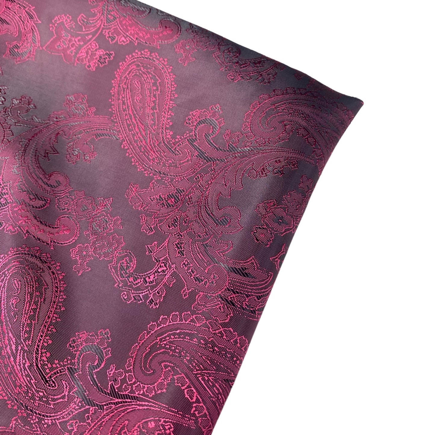 Two Tone Paisley Jacquard Lining - Pink/Black