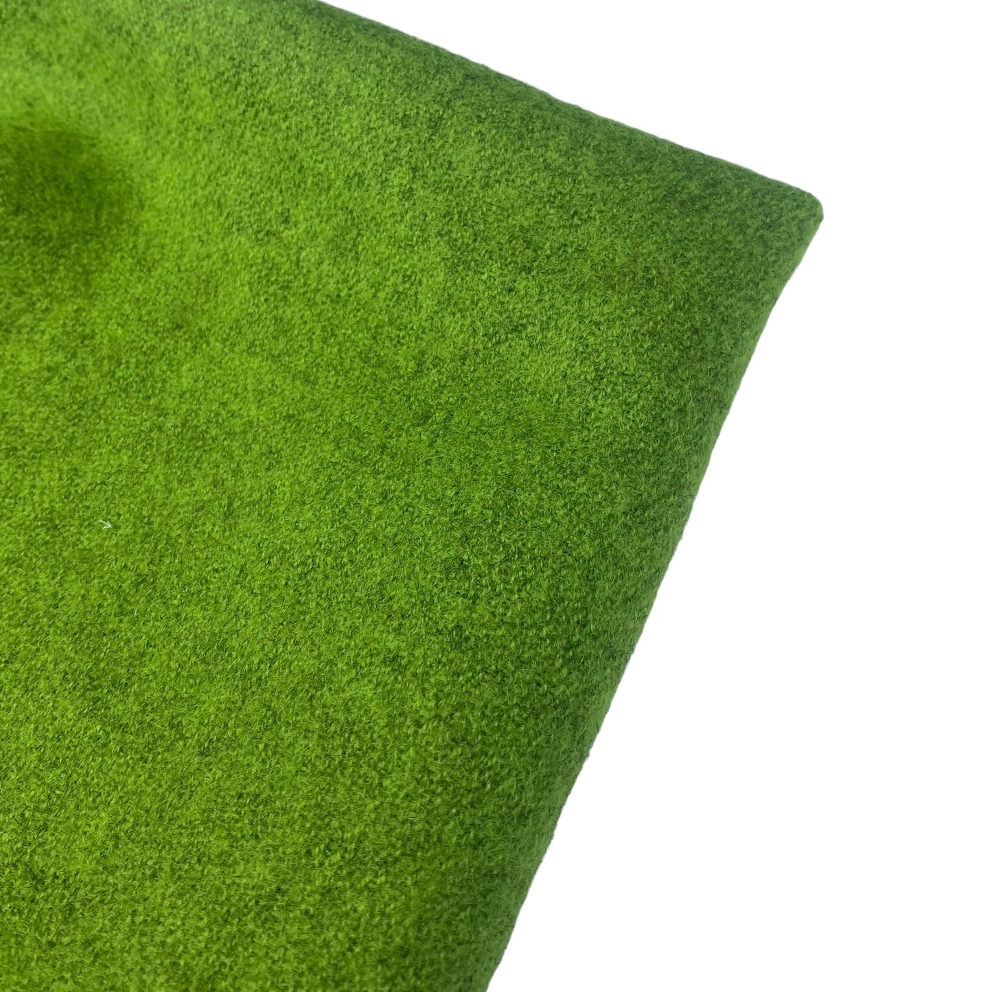 Wool Coating - Remnant - Marbled Lime Green
