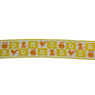 Woven Jacquard Ribbon  - Yellow/White/Orange