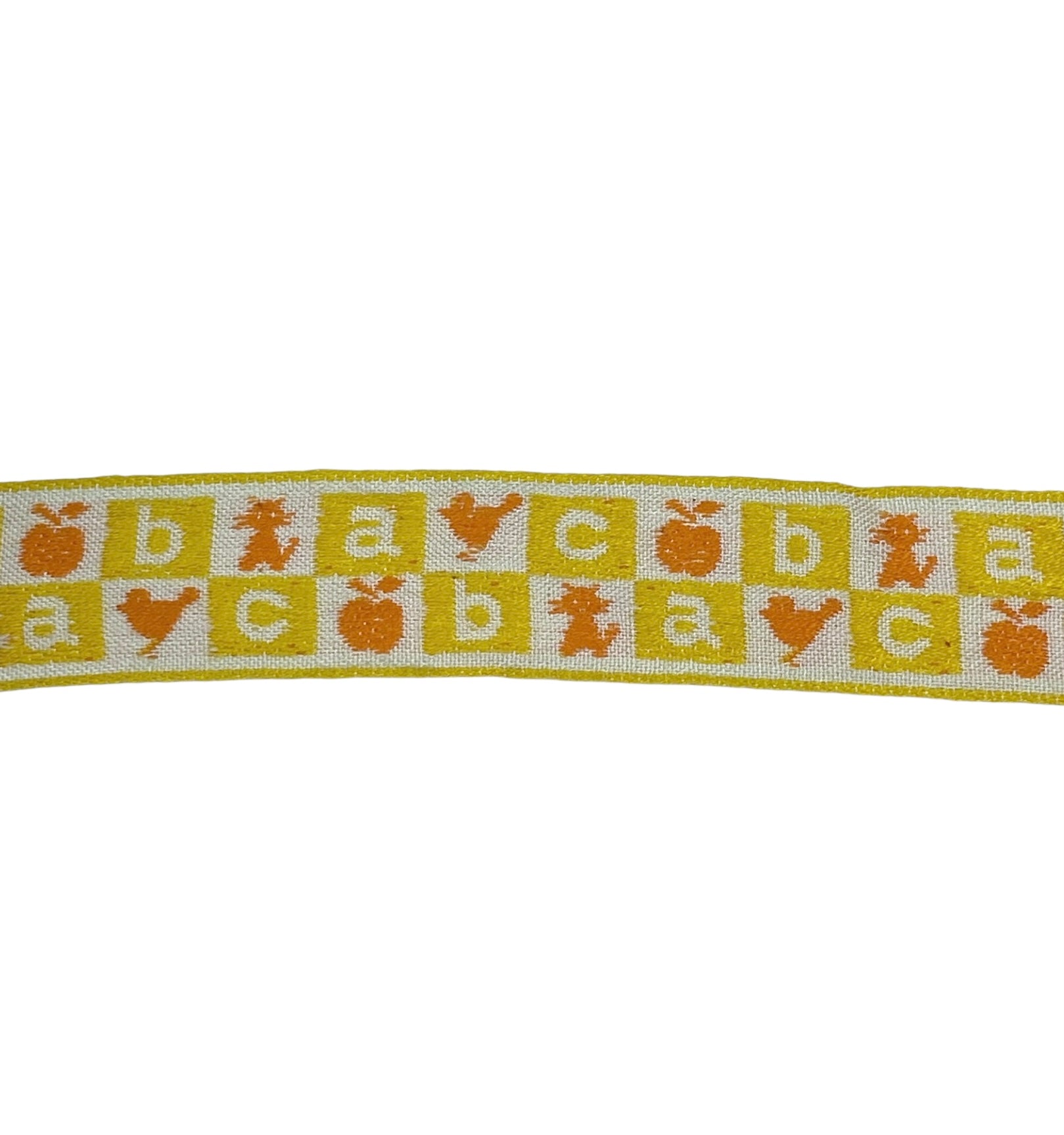 Woven Jacquard Ribbon  - Yellow/White/Orange