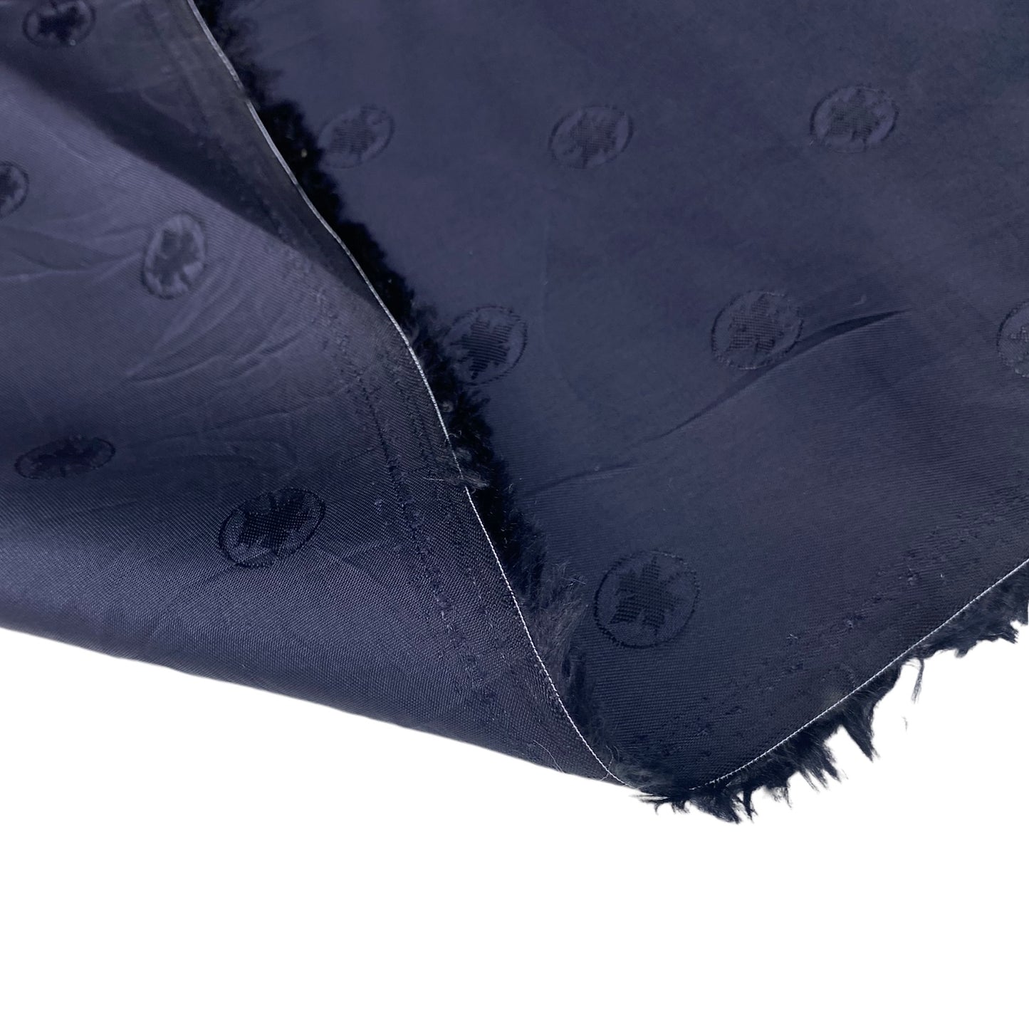 Patterned Lining - Maple Leaf - Navy