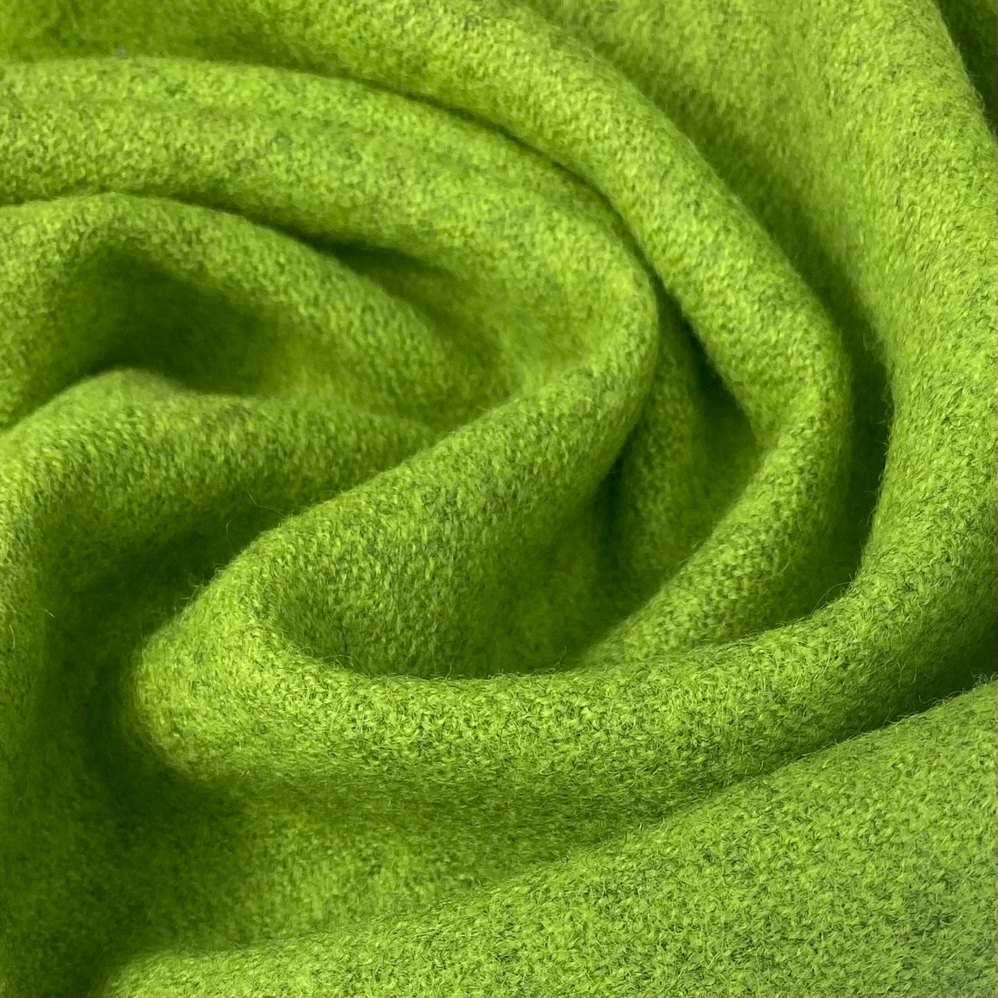Wool Coating - Remnant - Marbled Lime Green