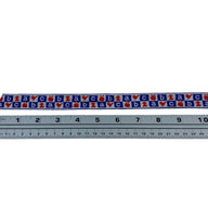 Woven Jacquard Ribbon  - White/Blue/Red