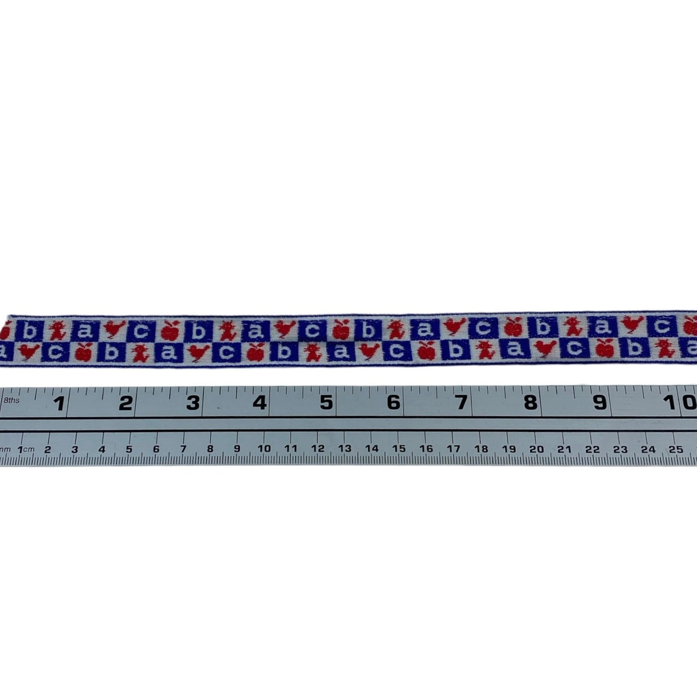Woven Jacquard Ribbon  - White/Blue/Red
