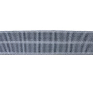 Metallic Decorative Cotton Webbing - 38mm - Silver/White