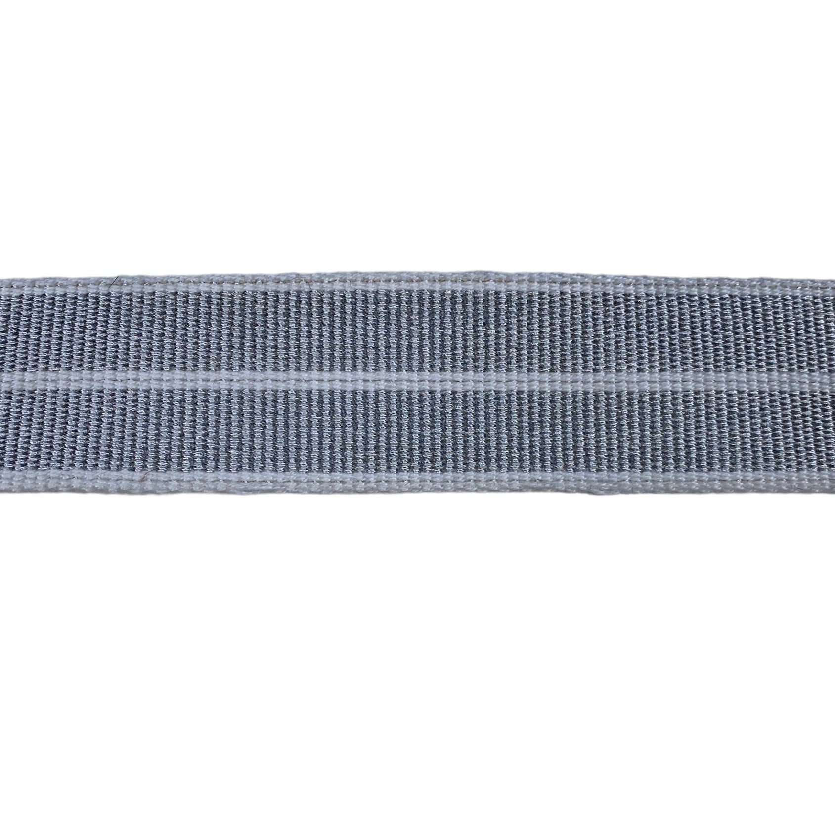 Metallic Decorative Cotton Webbing - 38mm - Silver/White