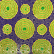 Metallic African Printed Cotton - Circles - Purple/Yellow/Red/Green