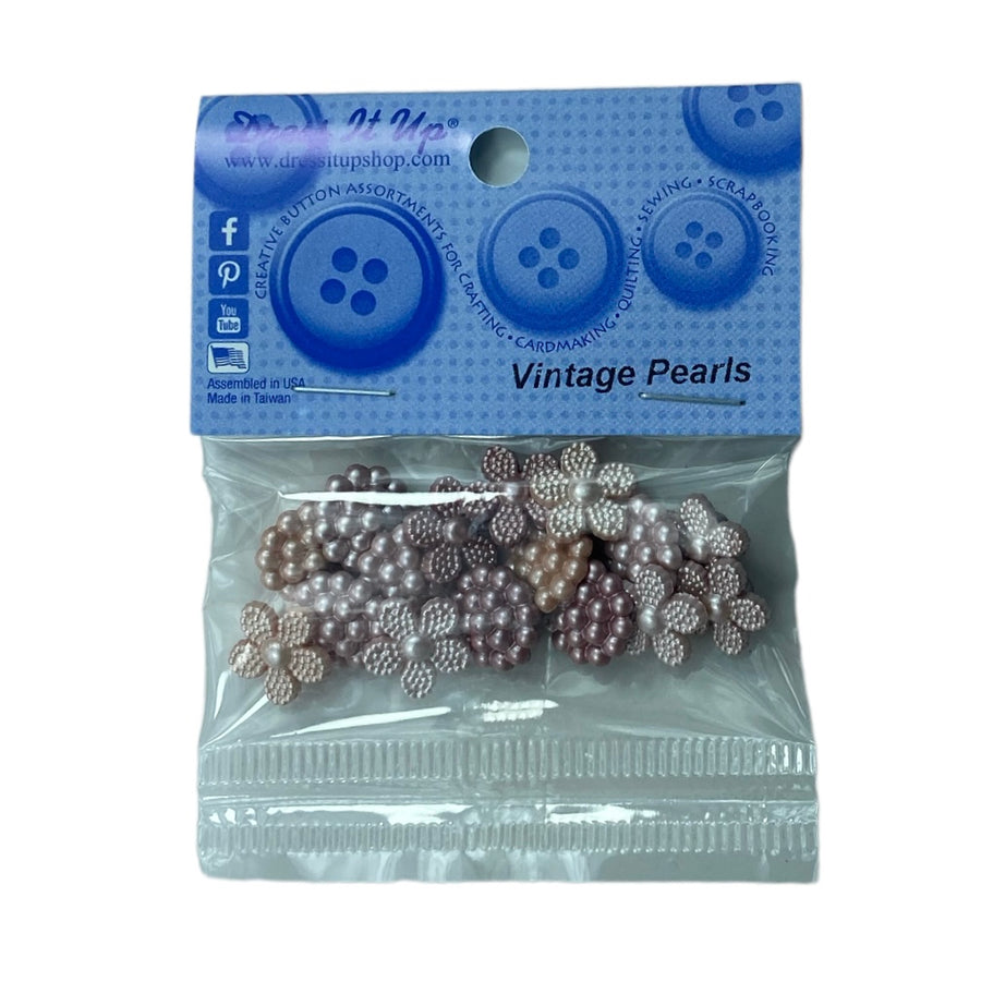 Novelty Buttons - Vintage Pearls - 16 pcs