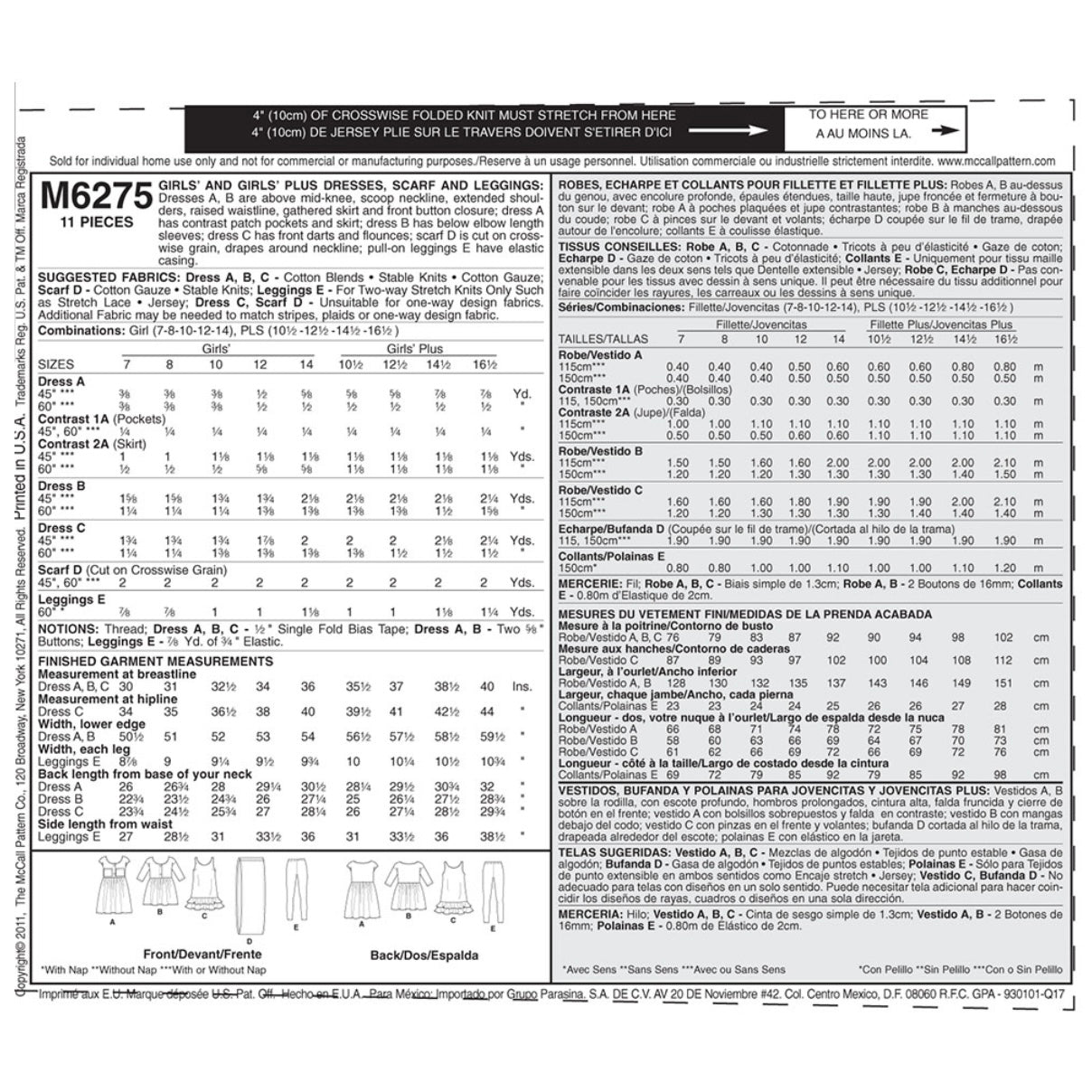 McCalls M6275 Casual Sewing Pattern