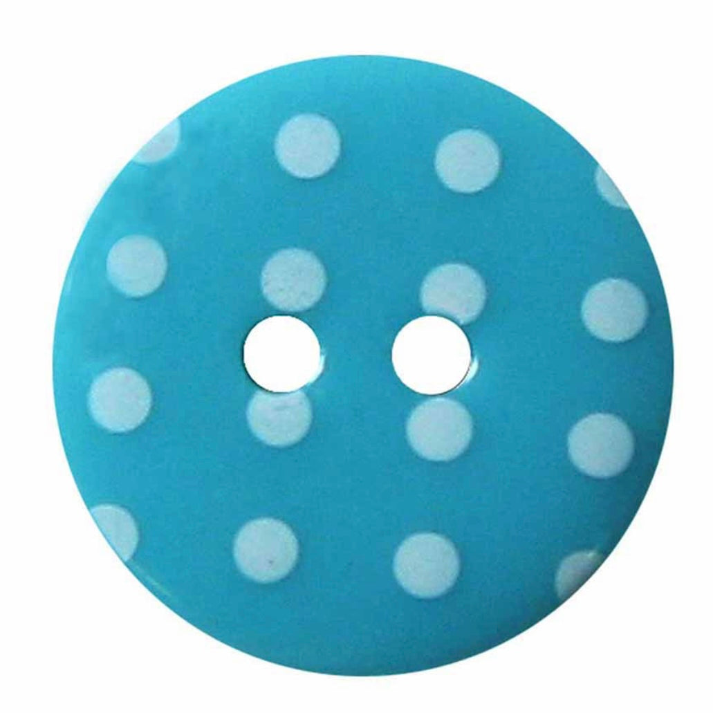 Novelty 2-Hole Button - Polka Dots - Yellow - 18mm - 3pcs