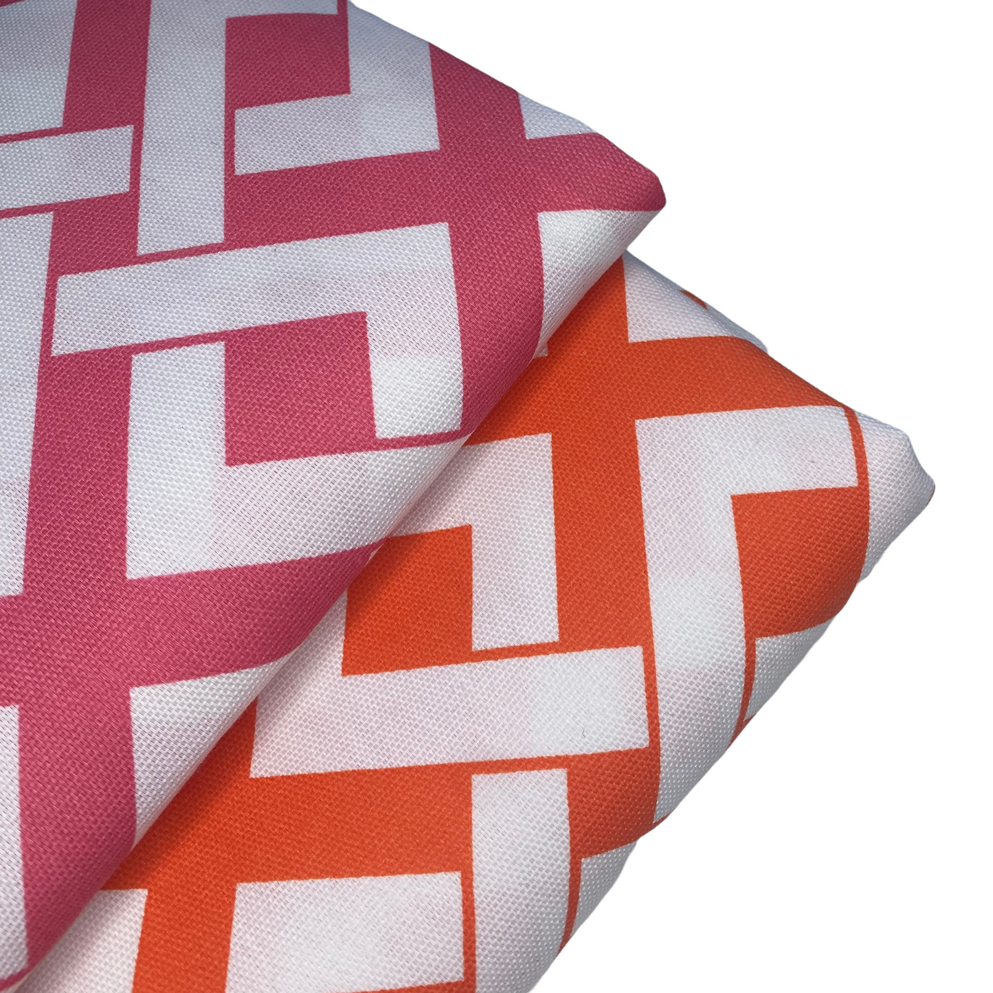 Printed Indoor/Outdoor Canvas - Geometric - Pink/White