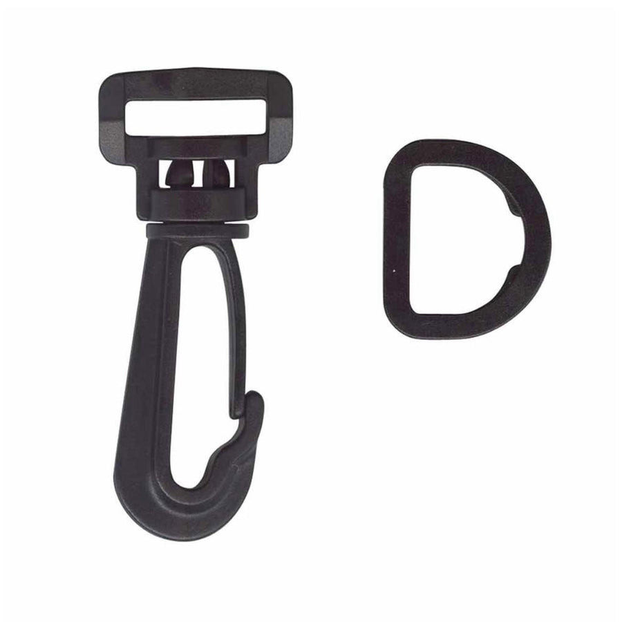 Bag Swivel Clip and D-Ring - 38mm (1 1/2″) - Black