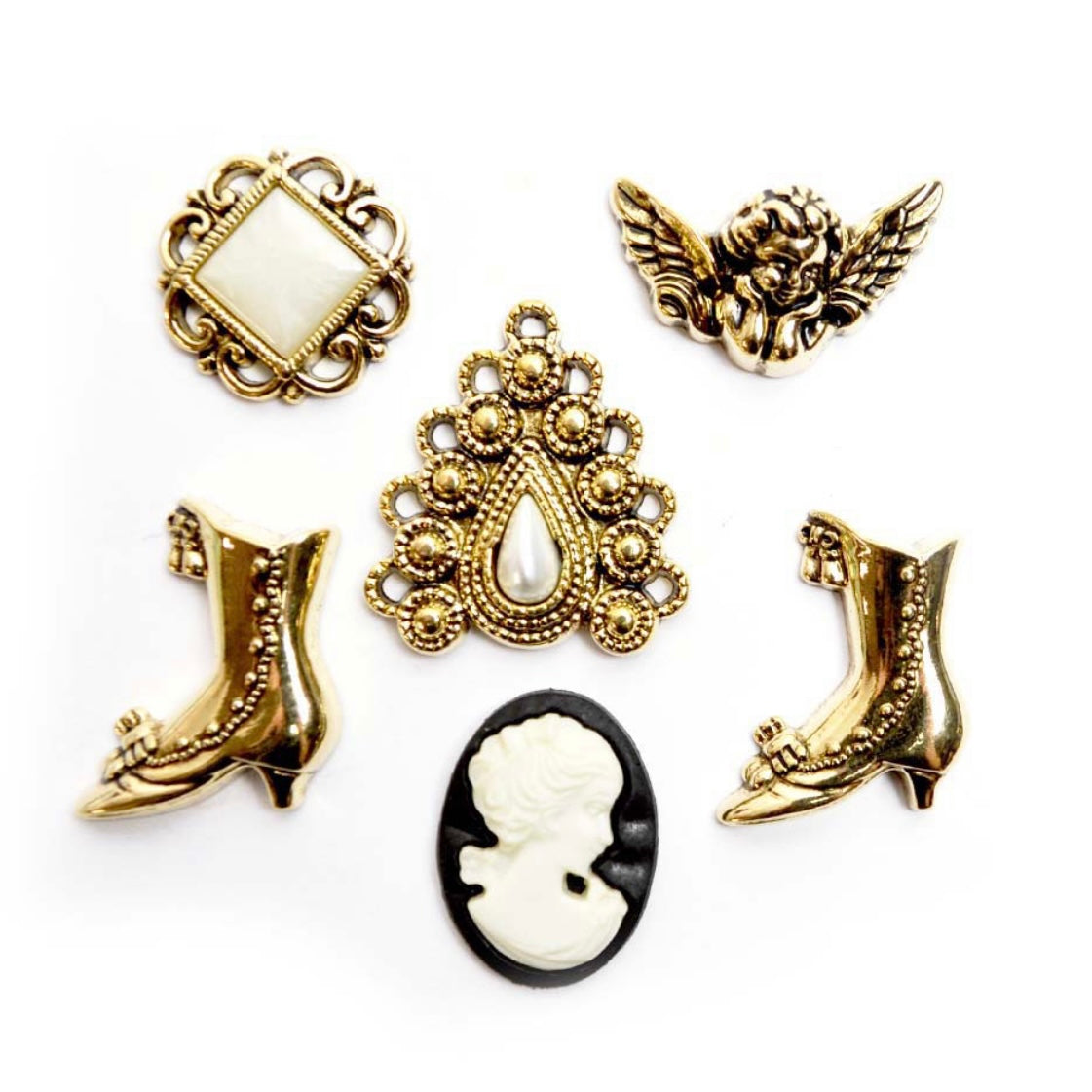 Novelty Buttons - Nostalgic Treasures - 6pcs