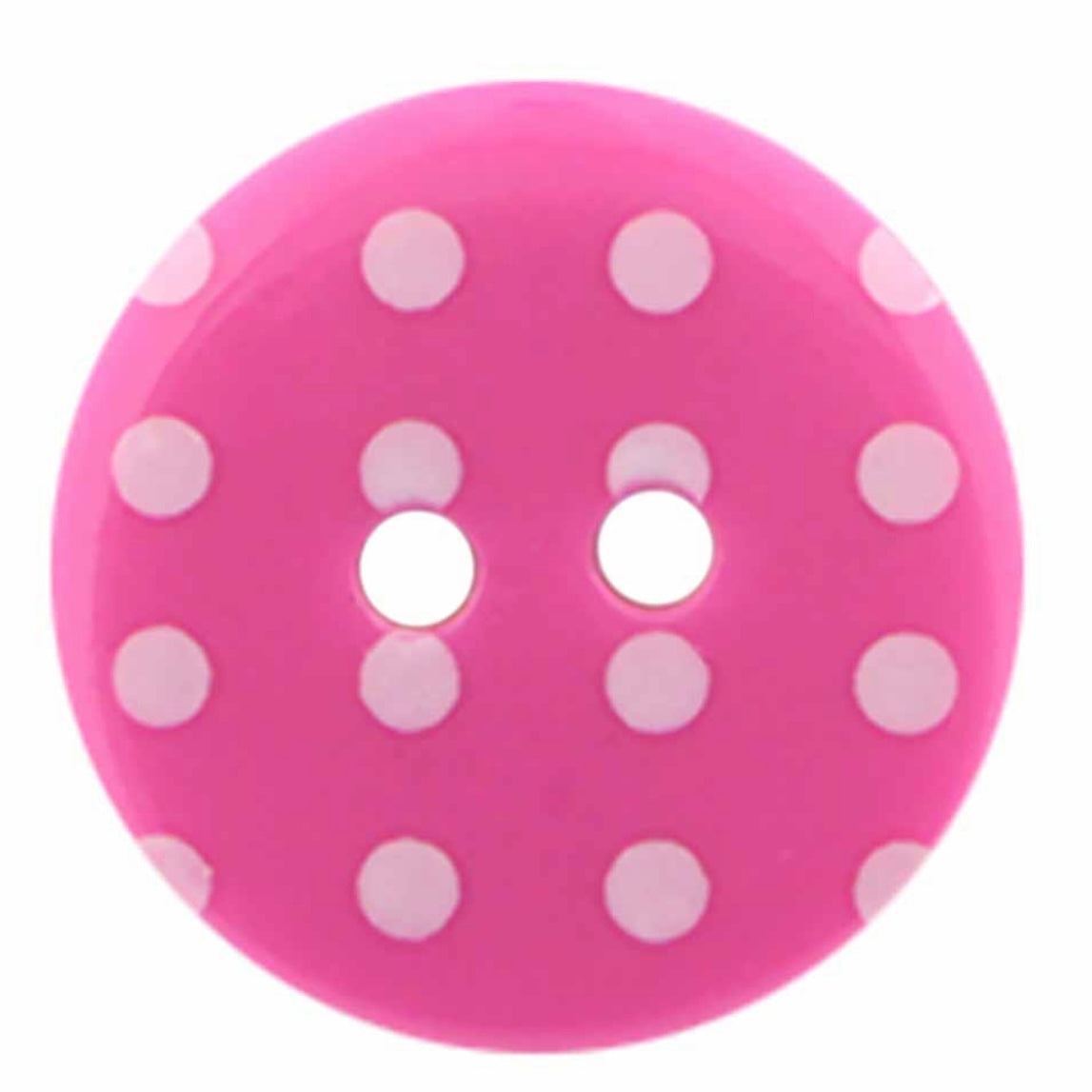 Novelty 2-Hole Button - Polka Dots - Purple - 18mm - 3pcs
