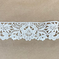 Lace Embroidered Floral Applique - Beige