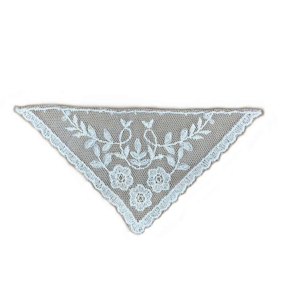 Triangle Floral Embroidered Applique Patch - Beige