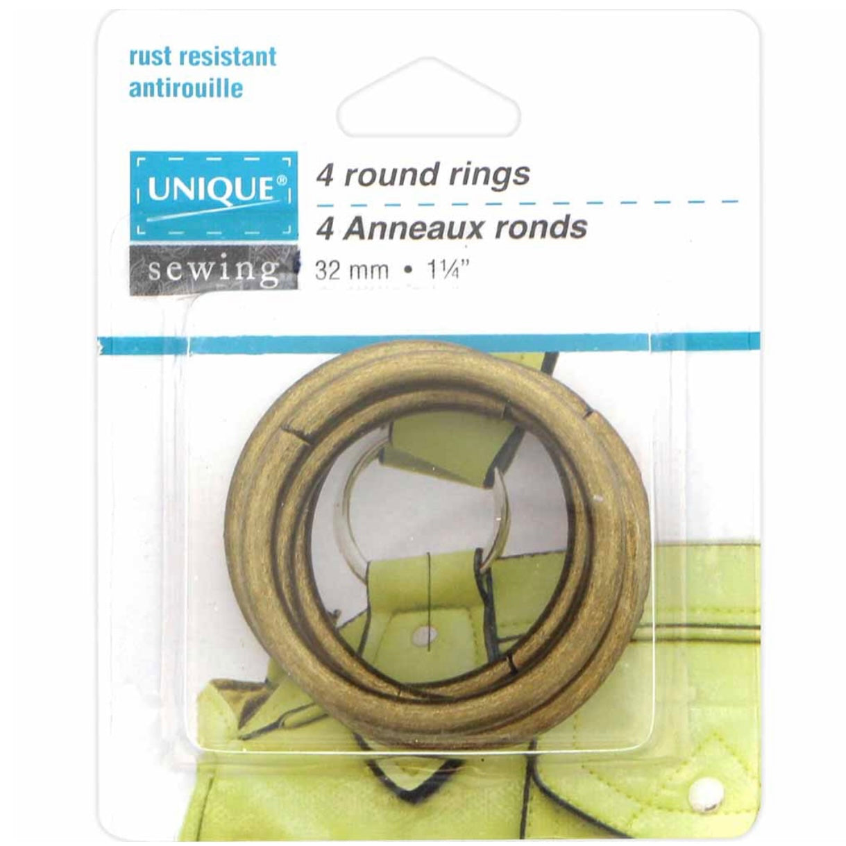 Metal Round Rings - 38mm (1 1/2″) - Gold - 4 pcs.