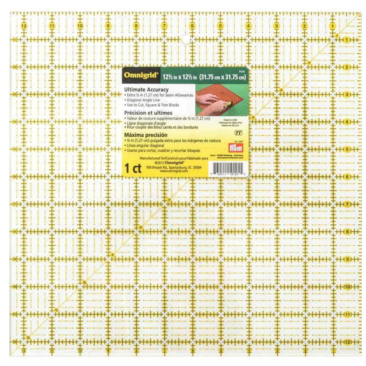 Square Grid Ruler - 12 1/2” x 12 1/2”