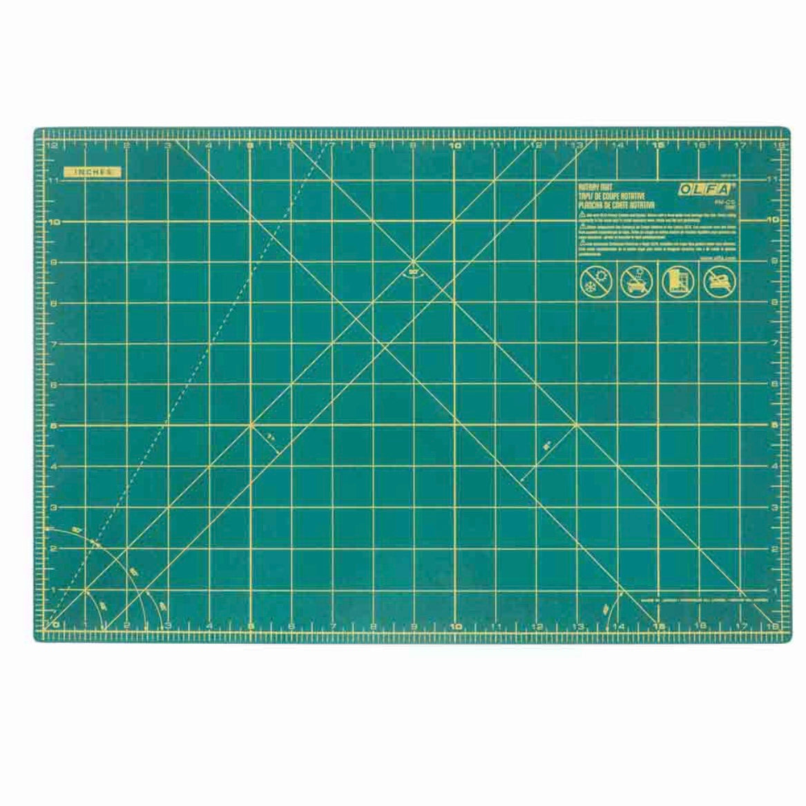Double Sided Rotary Mat - 12” x 18” - Aqua