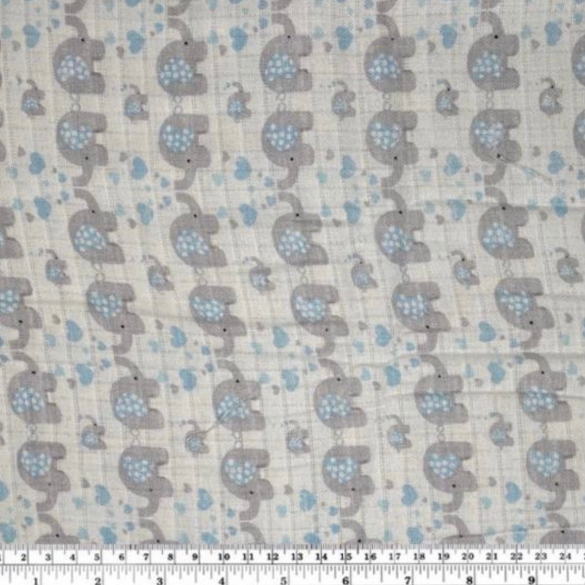 Printed Organic Cotton Gauze - Elephants