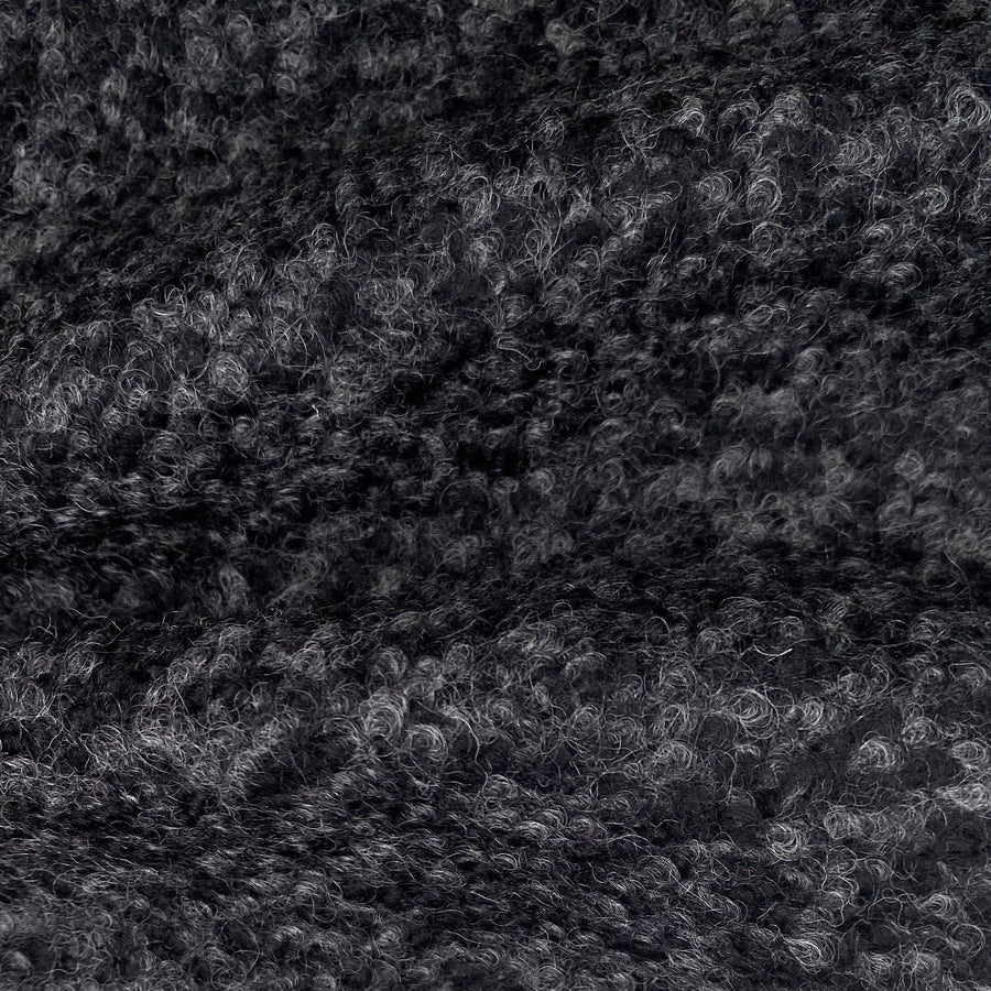 Wool Boucle Coating - Interfaced - Black/Grey