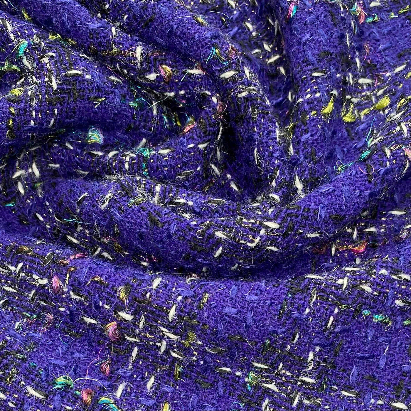 Wool Boucle Coating - Purple