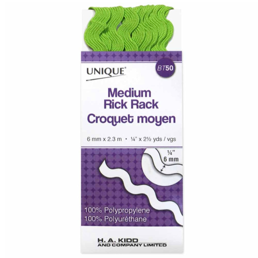 Medium Rick Rack - 1/4” - Kelly Green