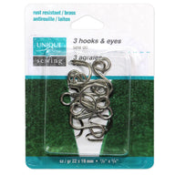 Hooks & Eyes - Charcoal - 22mm x 19mm - 3 Sets