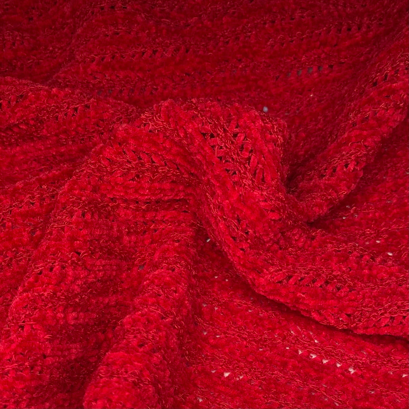 Chenille Polyester Knit - Red